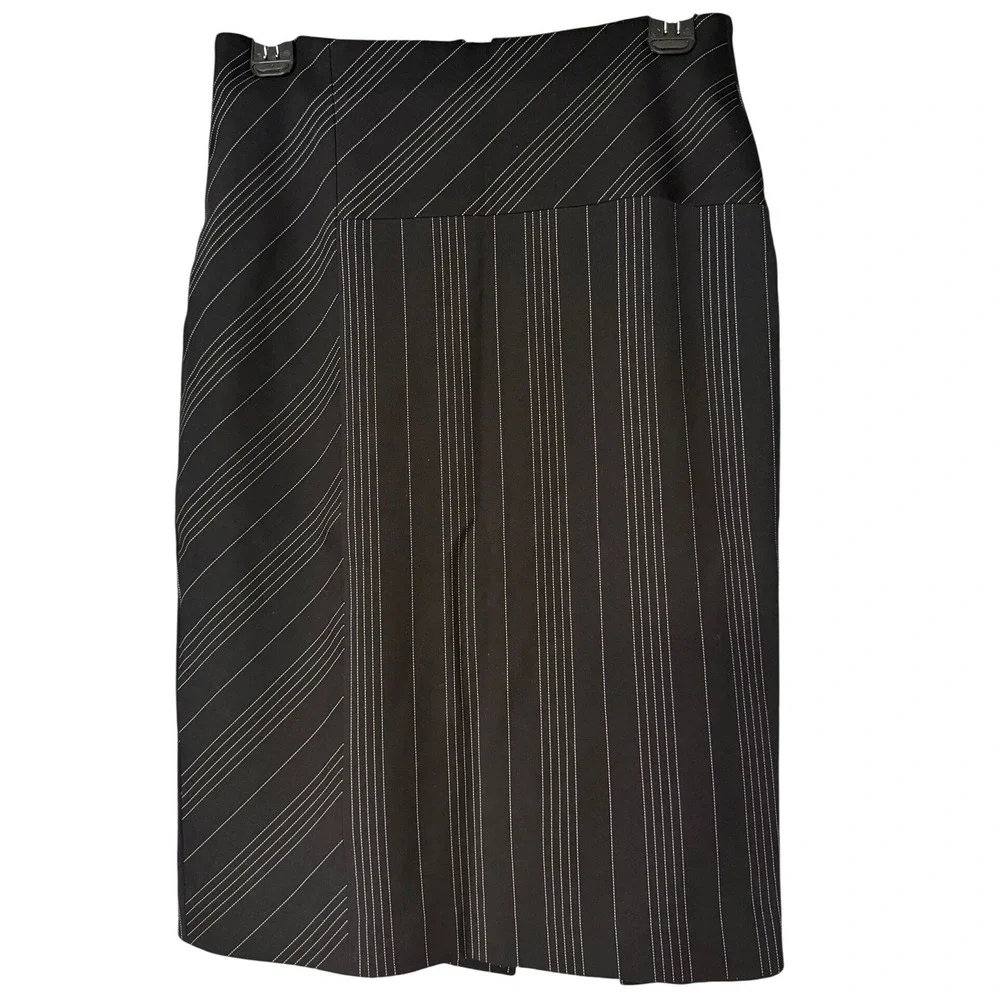 S Pearl Black Pinstripe Pencil Skirt Zipper Knee Length‎ Womens Size 6